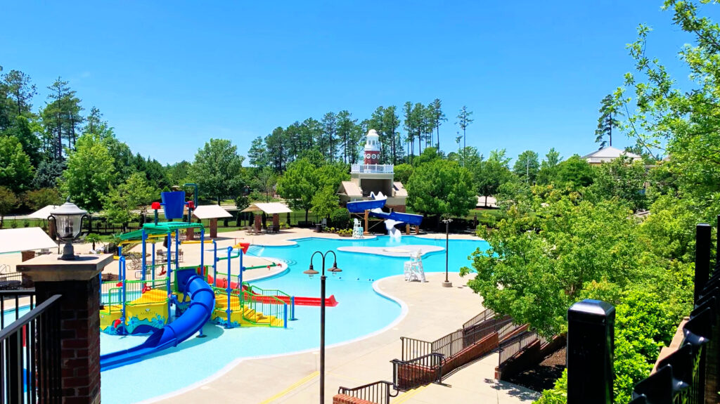 overview of community pool in a masterplanned community for those living in Cary nc