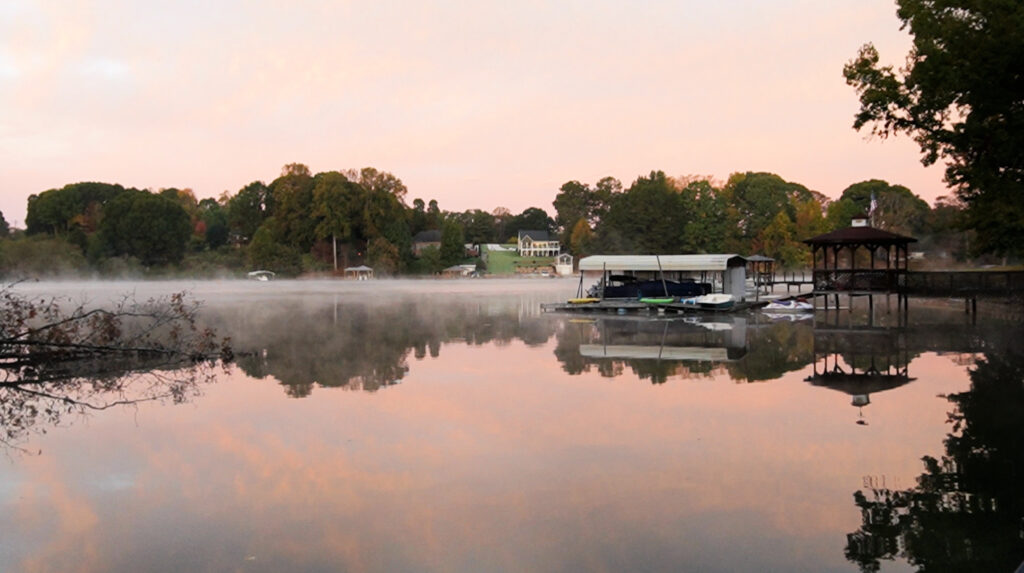 Charlottes's lake has lakefront homes, but Raleigh's lakes are protected and do not have homes.