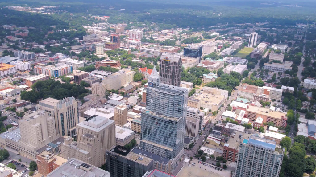 Raleigh North Carolina aerial