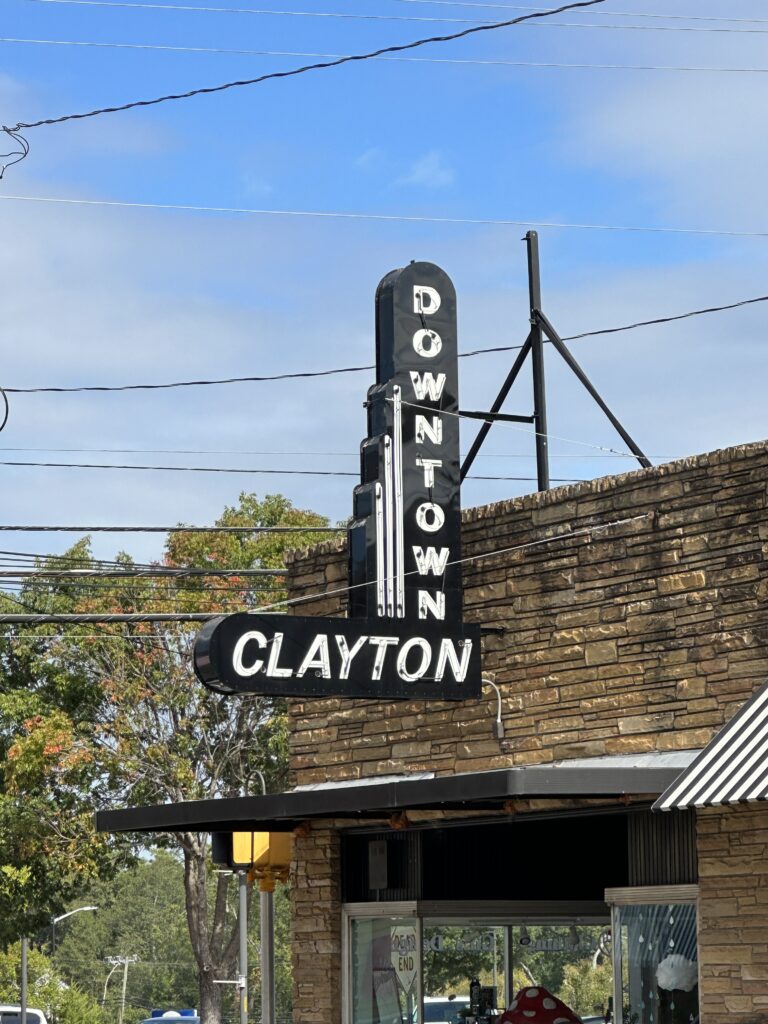 Downtown Clayton has beautiful small town charm.