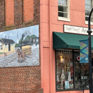 Murals grace the buildings of downtown Wake Forest.