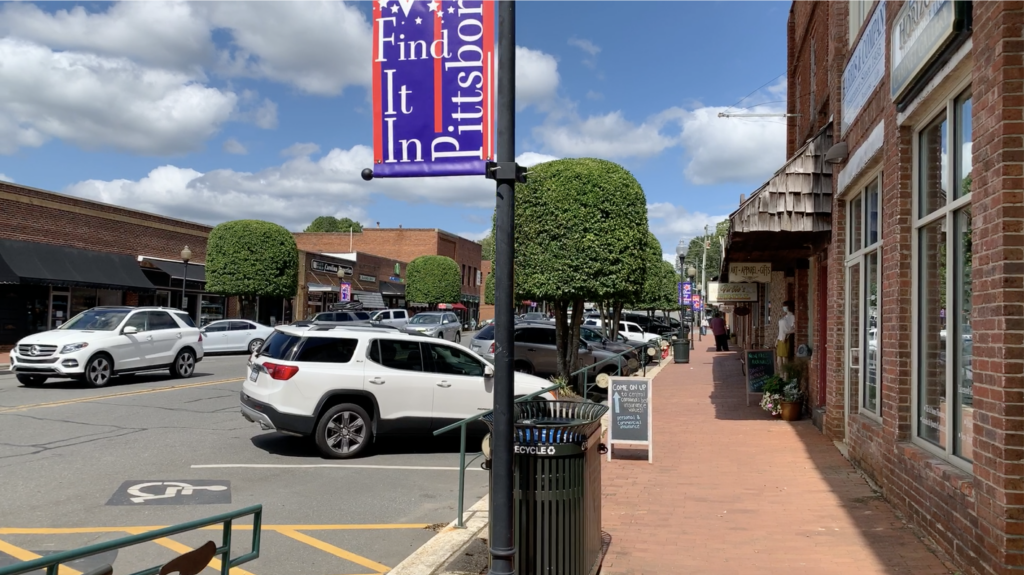Historic Downtown Pittsboro has many local stores and restaurants.