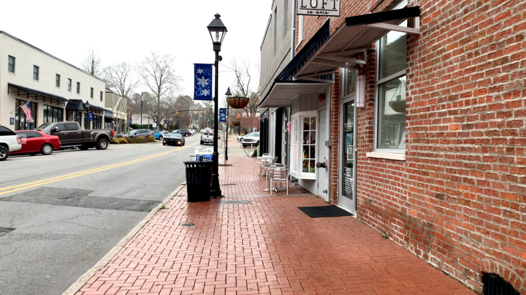 Downtown Louisburg has a brewery and a coffee shop.
