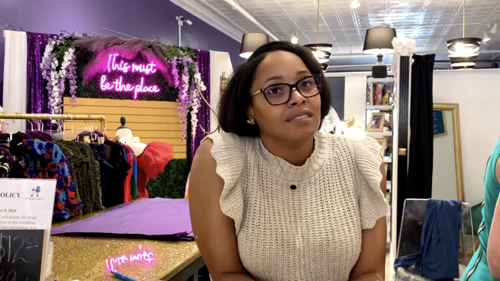 Store clerk in the Purple Poodle, Sanford NC