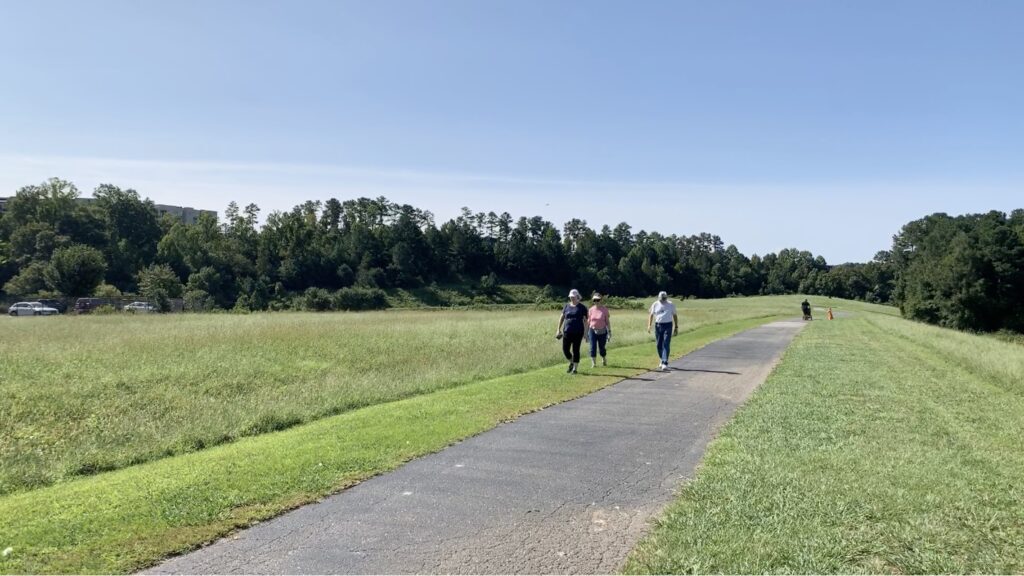 The greenway next to Lake Crabtree.