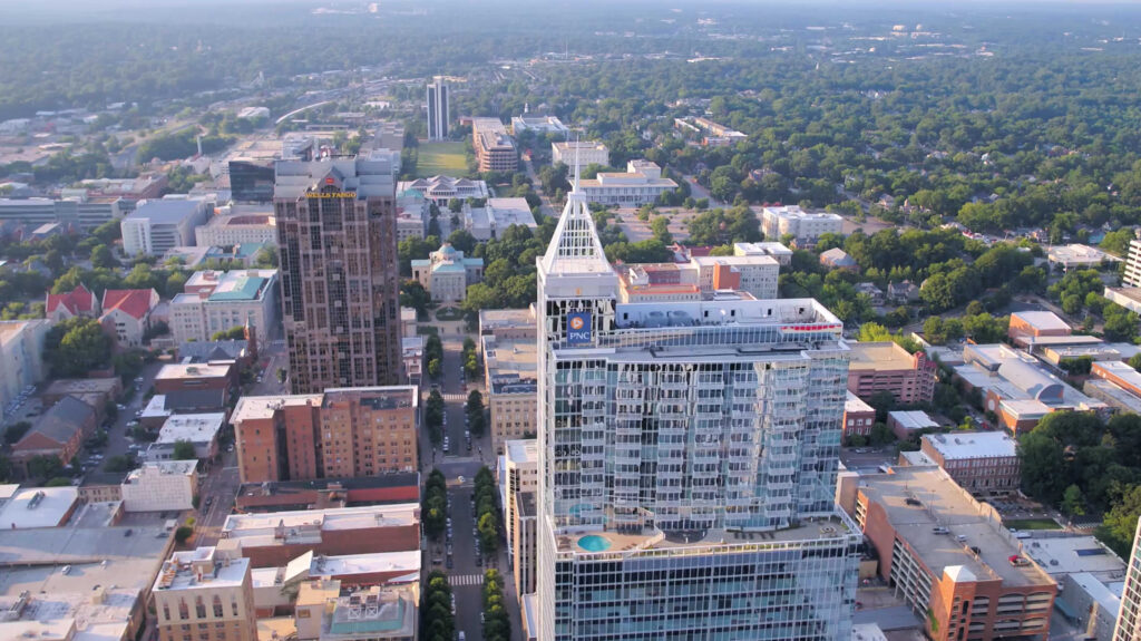 Living in Raleigh, NC is like living in a large small town.  Downtown Raleigh.