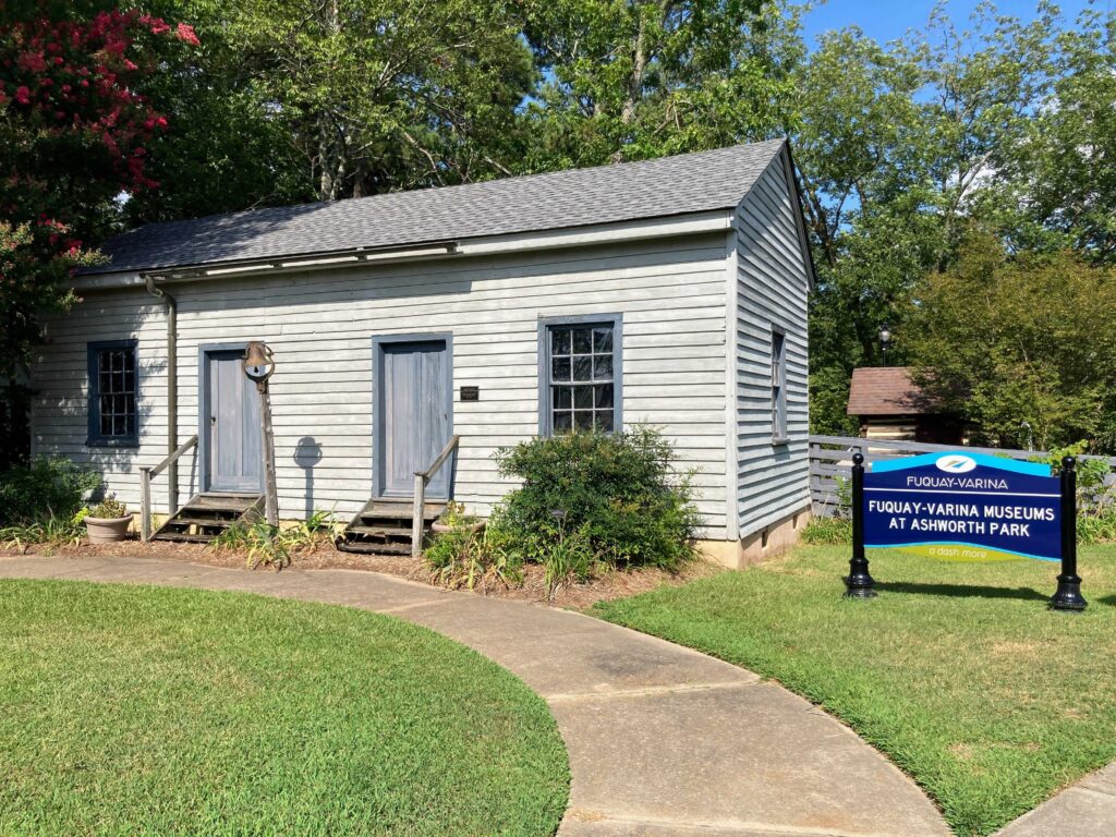 Ashworth Park in downtown Fuquay-Varina, NC has the restored Fuquay school on site.