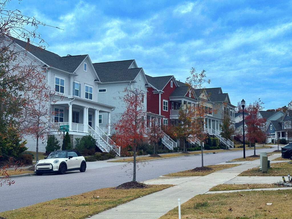 Residential street in Wake Forest, NC