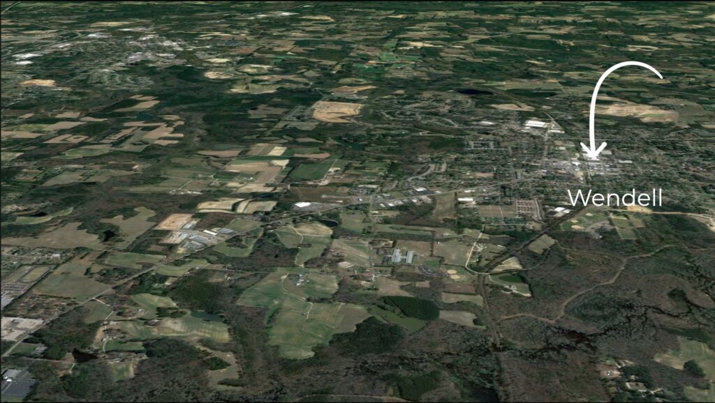 The eastern suburbs of Raleigh NC are much less densely populated than the western suburbs.