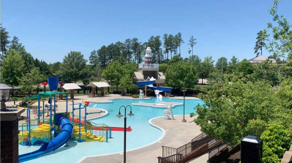 Pool and Recreation Center at Amberly, a master-planned community in Cary, NC