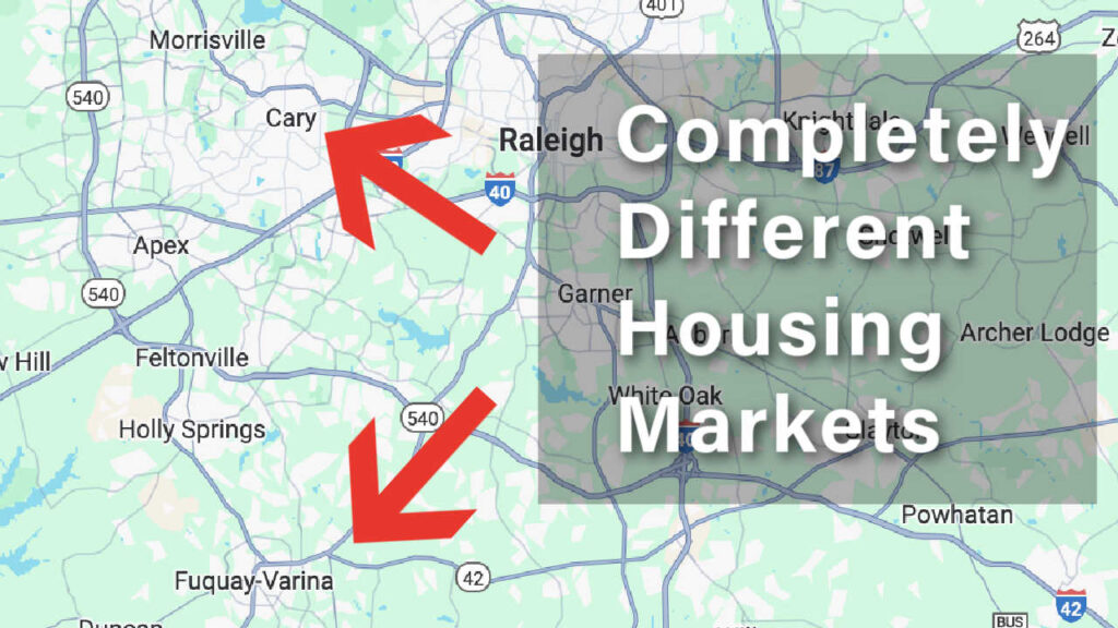 Map of Cary and Fuquay-Varina, NC