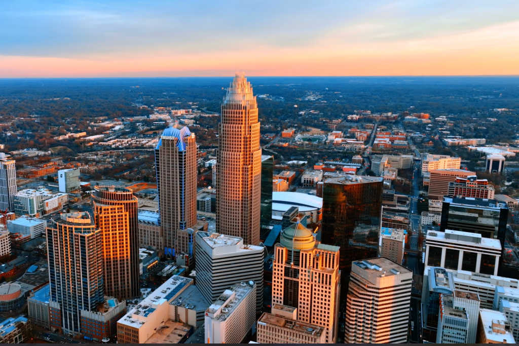 Skyline Aerial view of Charlotte, North Carolina