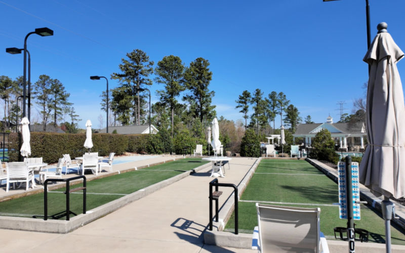 Bocce Ball courts at Creekside at Bethpage, Durham NC